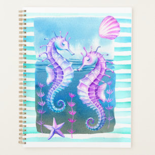Agenda Colorosa acuarela caballitos de mar Planner de vid