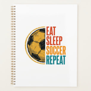 Agenda Come Fútbol Duerme Repite Camiseta Vintage Diseño