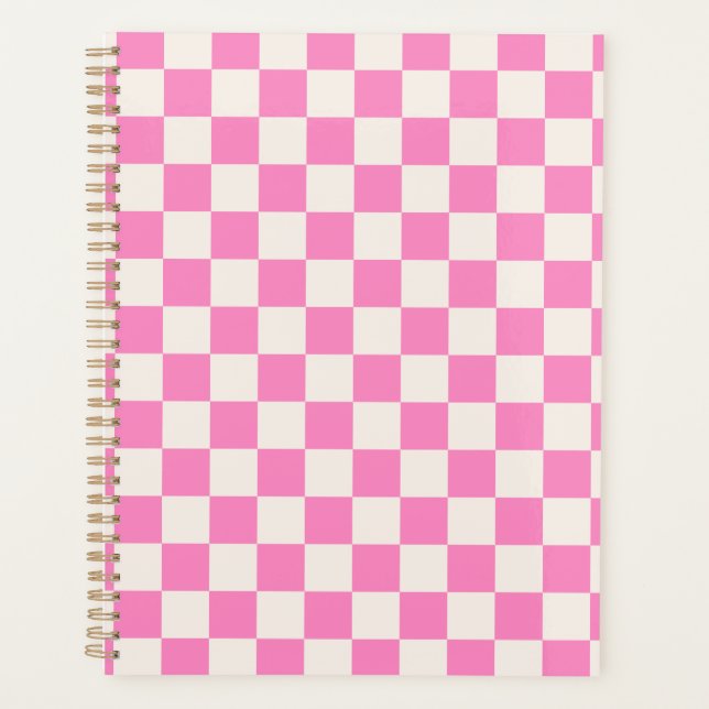Agenda Comprobación rosa, Patrón de tablero de cheques, r (Anverso)