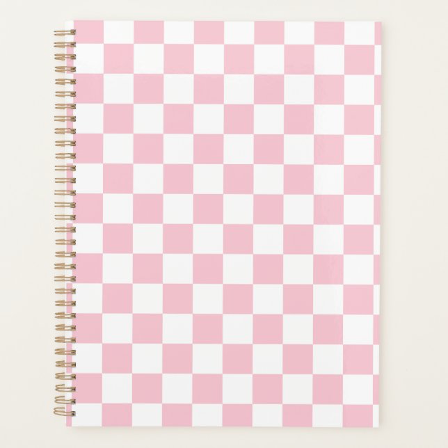 Agenda Comprobar el patrón del tablero de cheques rosado  (Anverso)