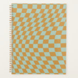 Agenda Comprobar patrón Mint Wavy Checkerboard Checkboard<br><div class="desc">Patrón de cuadros - chequeo retorcido de la menta verde y mostaza / tablero de ajedrez onado y deformado.</div>