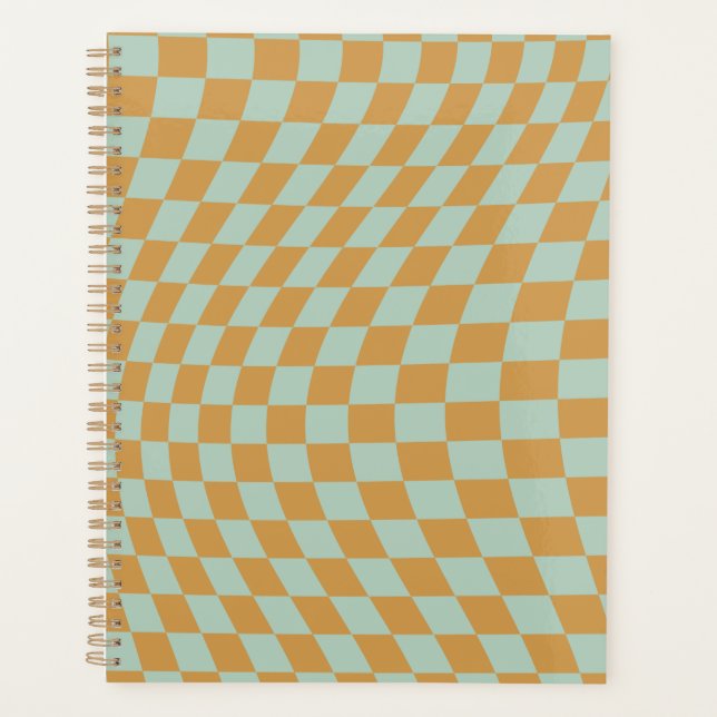 Agenda Comprobar patrón Mint Wavy Checkerboard Checkboard (Anverso)