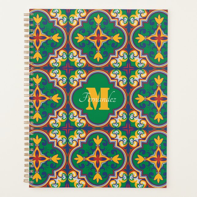 Agenda Con Azulejos monogramo, patrón de Lisboa   (Anverso)