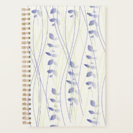 Agenda con diseño de hojas difuminadas.