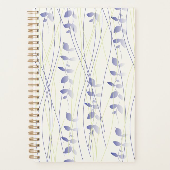 Agenda con diseño de hojas difuminadas. (Anverso)