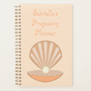 Agenda Concha de ostra y Perla Diseño personalizado neutr