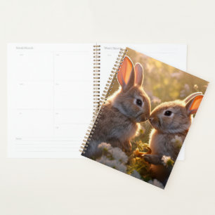 Agenda Conejitos Adorables en Diseño de Prado de Primaver