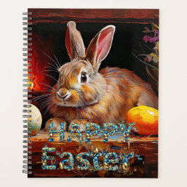 Agenda Conejo de Pascua con huevos de Pascua Feliz Pascua