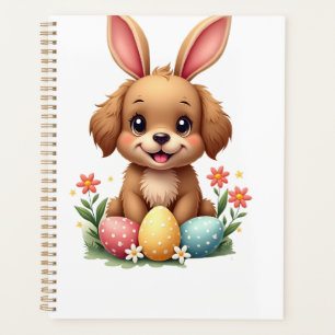Agenda Conejo de Pascua Vintage Perro Cachorro Ilustració