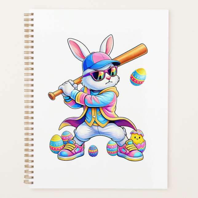 Agenda Conejo divertido de estampado tie dye béisbol cone (Anverso)