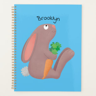 Agenda Conejo lindo con personalizado de zanahoria sentad