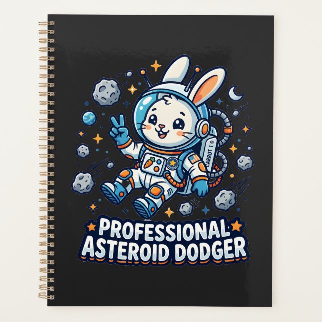 Agenda Conejo Profesional que Esquiva Asteroides (Anverso)