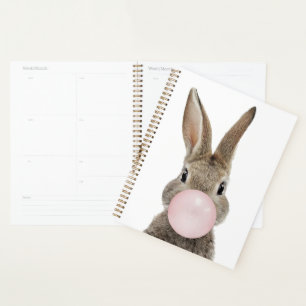 Agenda Conejo soplando chicle rosa