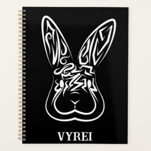 Agenda Conejo tribal blanco y negro