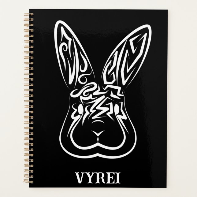 Agenda Conejo tribal blanco y negro (Anverso)