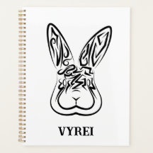 Conejo tribal blanco y negro