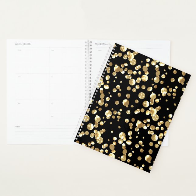 Agenda Confetti de efecto metalizado dorado (Demostración)