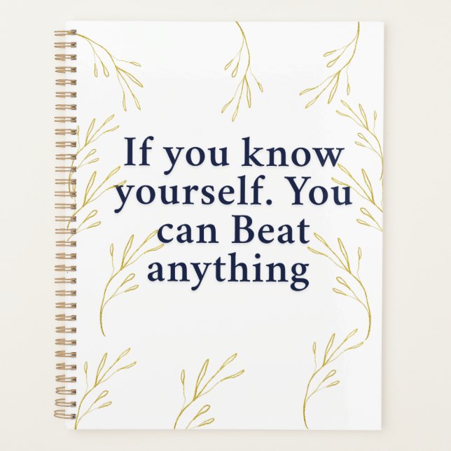 Agenda Conócete a ti mismo - Poderosa cita motivacional p (Anverso)