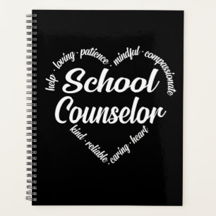 Agenda Consejero escolar Corazón de Word Cloud