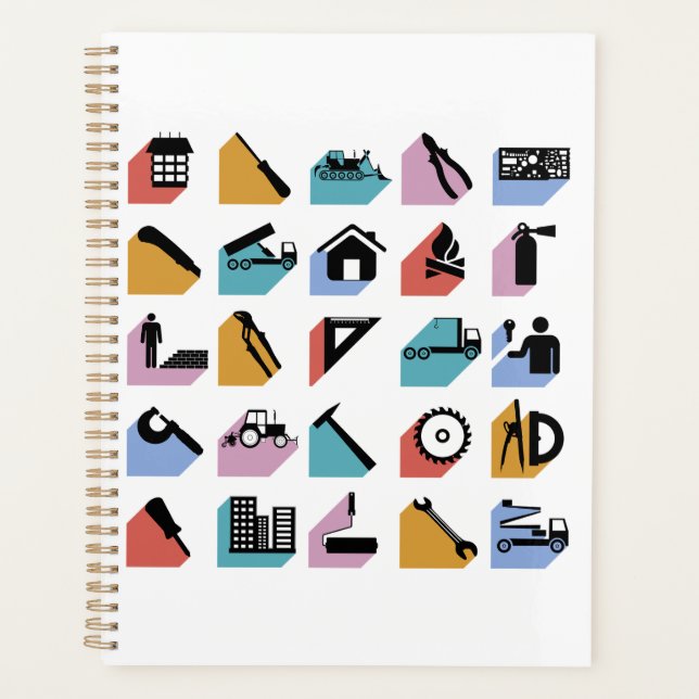Agenda Construction and DIY Home Improvement Icons (Anverso)