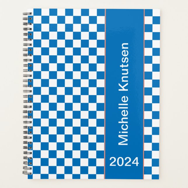Agenda Control personalizado azul y blanco 2024 (Anverso)