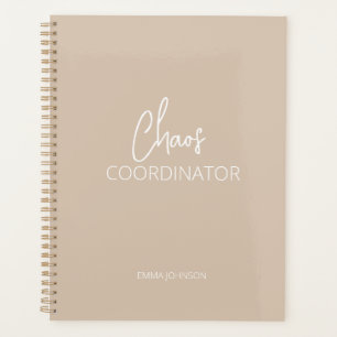 Agenda Coordinador del caos   Beige Tan Planner
