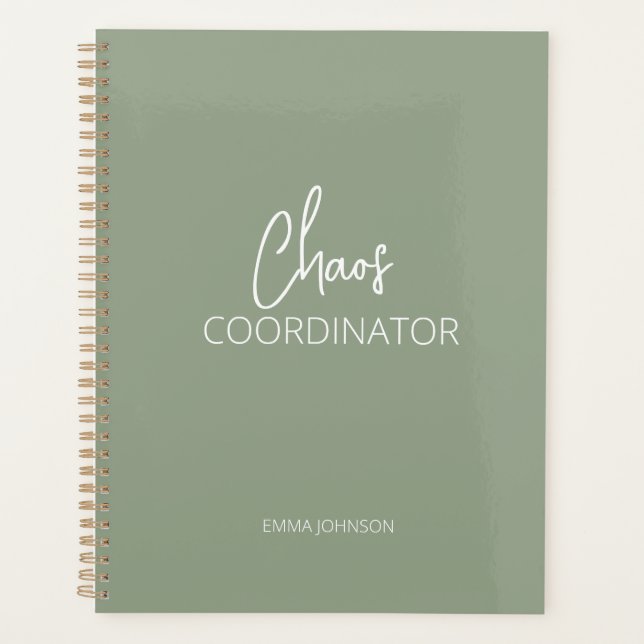 Agenda Coordinador del caos | Olive Green Planner (Anverso)