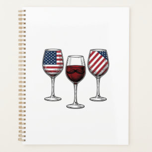 Agenda Copas de vino patrióticas diseño de camiseta vecto