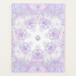 Agenda copo de nieve morado ligero y corazón brillante