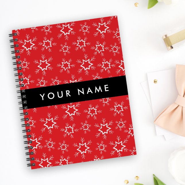 Agenda Copos de nieve rojos y blancos, tu nombre, persona (Subido por el creador)