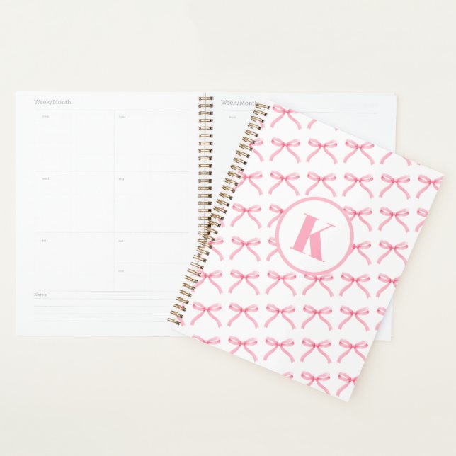 Agenda Coqueta de vaca rosa personalizada monogramada (Demostración)