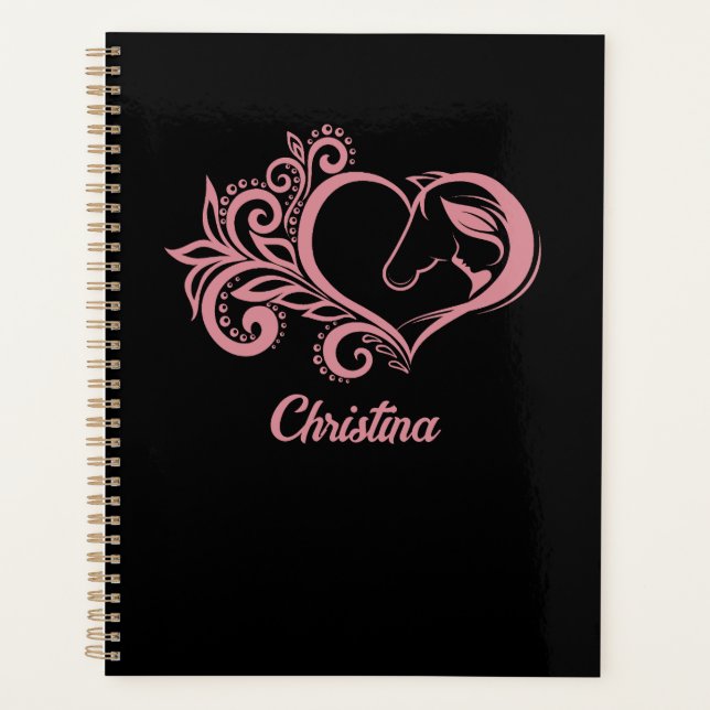 Agenda Coquette Chica de Caballo Rosa Feminine Elegine (Anverso)