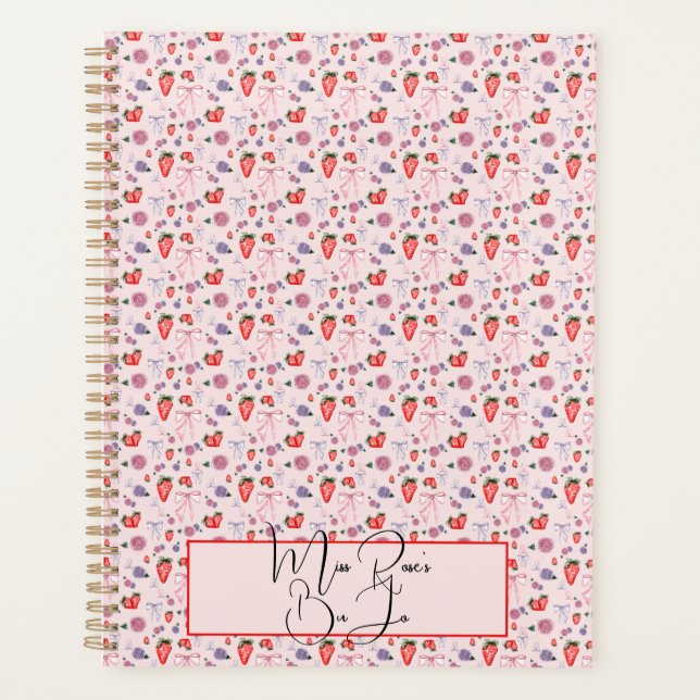 Agenda Coquette Ditsy con flores y fresas (Anverso)