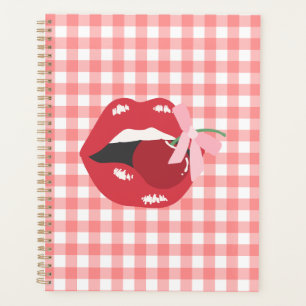 Agenda Coquette Estética de los Labios Rojos Chery