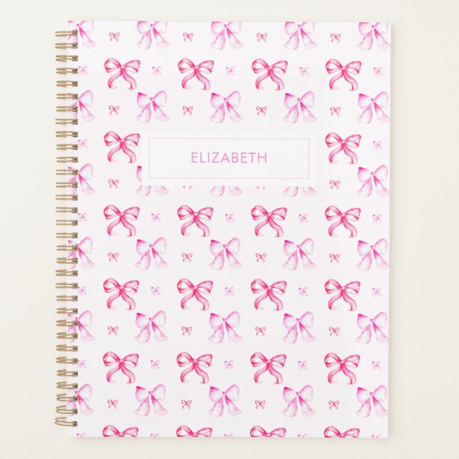 Agenda Coquette Pink Bow Preppy Girly Aesthetic (Anverso)