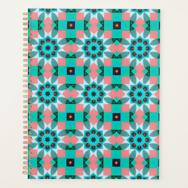 Agenda Coral & Mint Mandala Planner (Anverso)