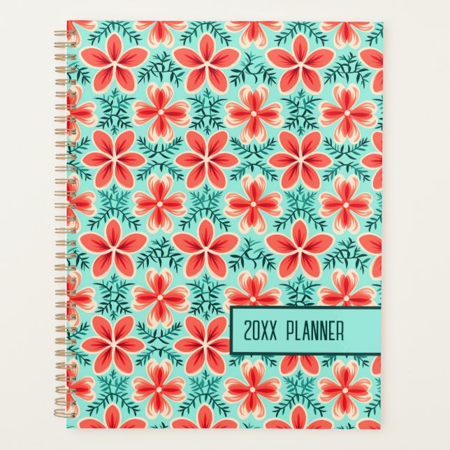 Agenda Coral y floral de menta (Anverso)
