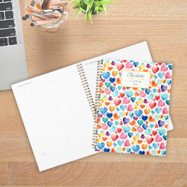 Agenda Corazón acuarela Colorful Cute Love Nombre persona
