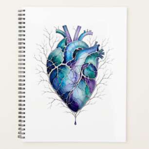 Agenda Corazón Anatómico Azul y Púrpura