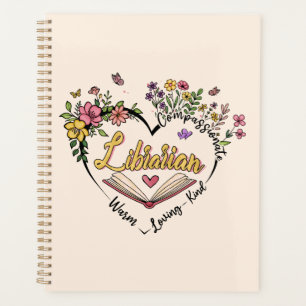 Agenda Corazón bibliotecario floral