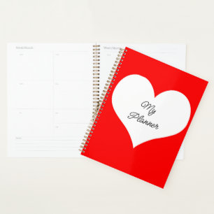 Agenda Corazón blanco rojo
