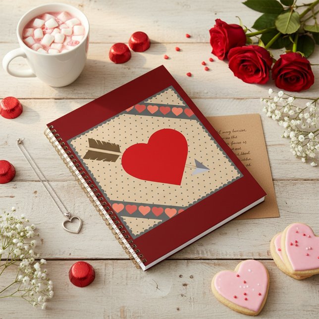 Agenda Corazón Cupido con Flecha Romántico Patrón de San  (Subido por el creador)