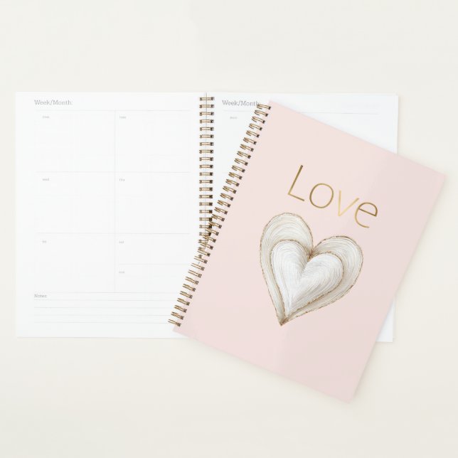 Agenda Corazón de Amor de Oro Rosa (Demostración)