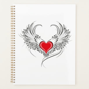 Agenda Corazón de Ángel Rojo con alas