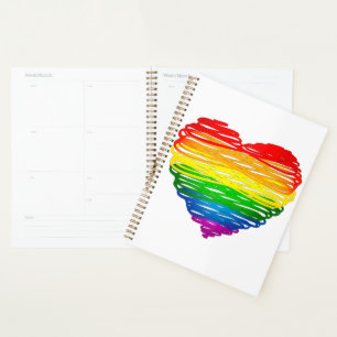 Agenda Corazón de colores de arcoíris de SlipperyJoe gara