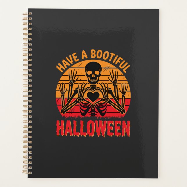 Agenda Corazón de esqueleto de Halloween Bootiful puesta  (Anverso)