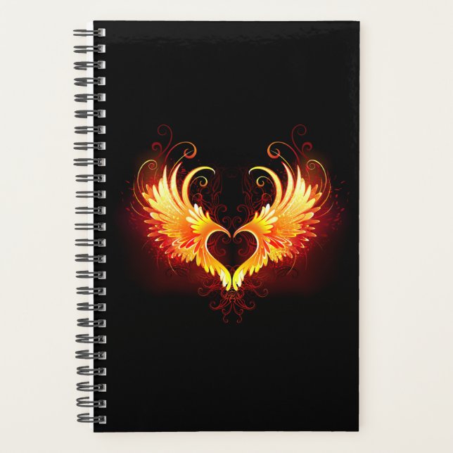 Agenda Corazón de fuego angélico con alas (Anverso)