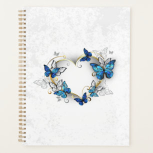 Agenda Corazón de joyas con mariposas Morfo
