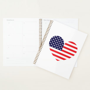 Agenda Corazón de la bandera americana