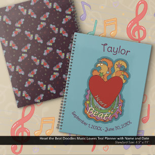 Agenda Corazón de los garabatos para los amantes de la mú